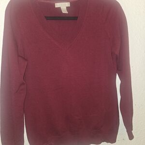 Banana Republic V-Neck Sweater - Deep Red
